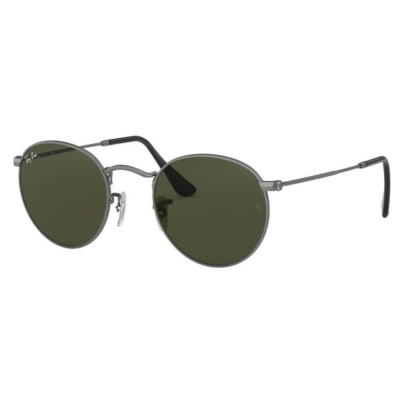 Ray-Ban Sunglass Round Metal RB 3447 029 53 Gunmetal w/ Green Classic