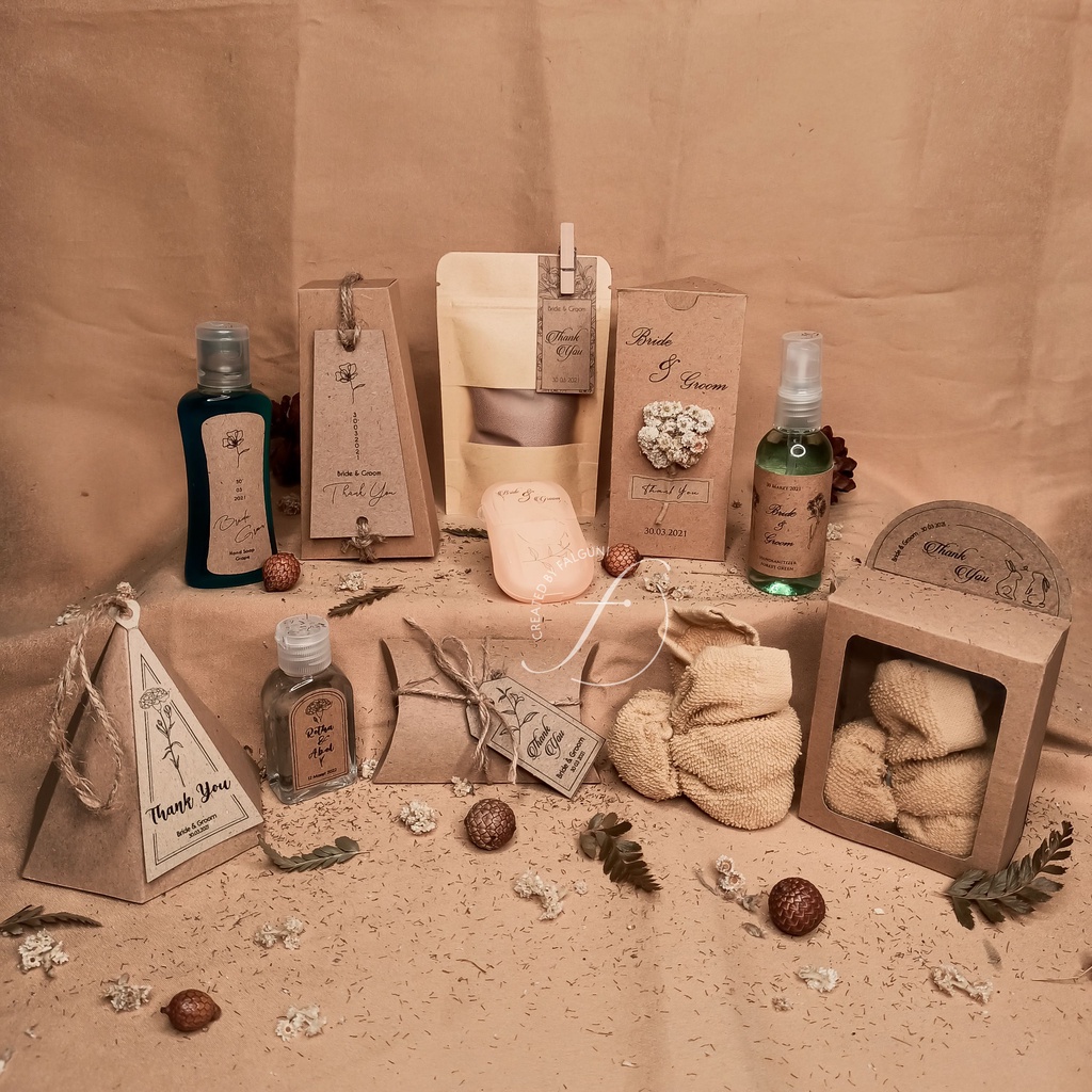 [ PO ] Souvenir Pernikahan Handuk / Sapu Tangan, Sabun, Paper Soap, Masker, Hand Sanitizer 60 ml 30 