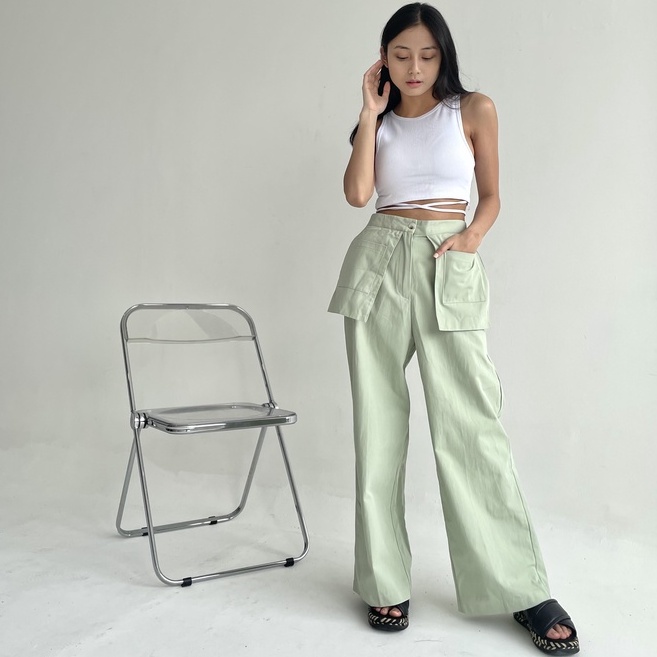 Peach Poppy GISELLE Big Pockets Premium Culottes Pants - Celana Panjang Kulot Wanita Katun Premium