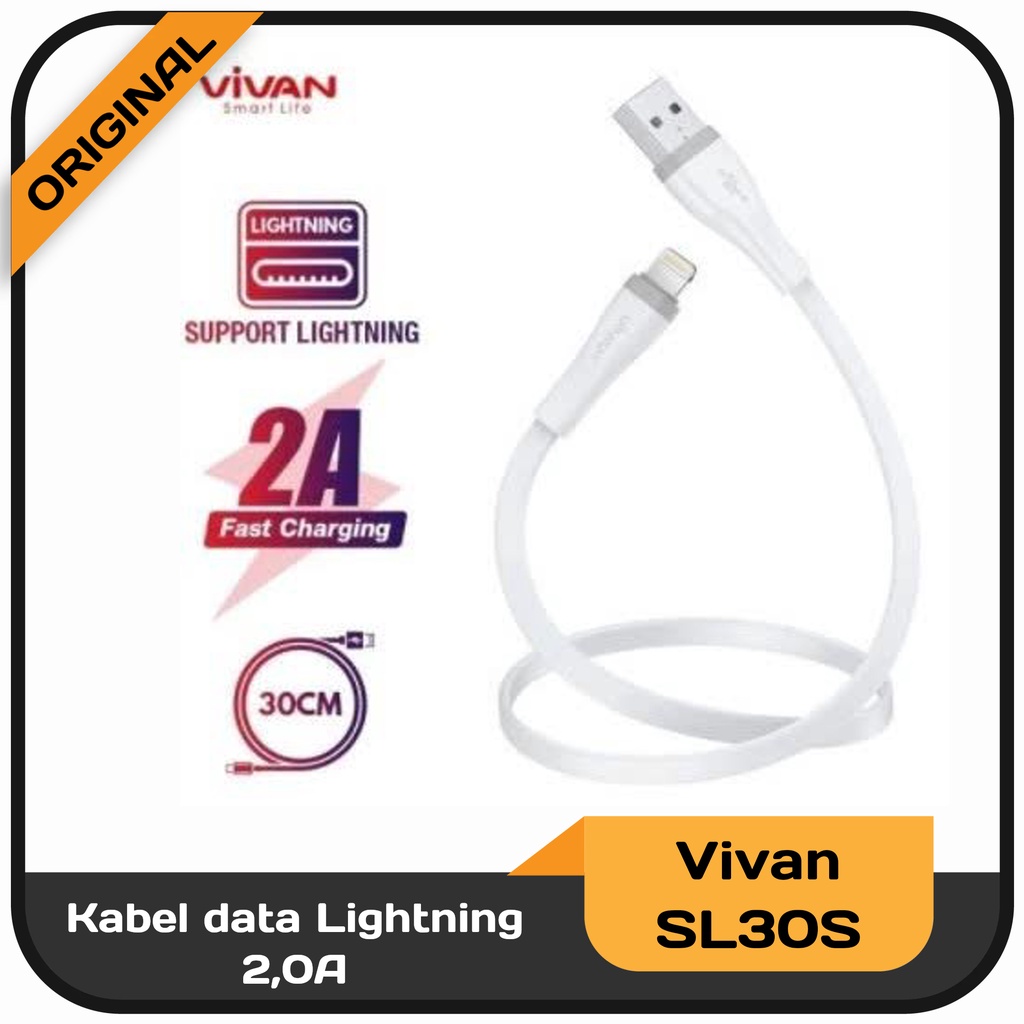 Kabel Data Powerbank 30 cm Vivan Fast Charging 2A - 2,4A