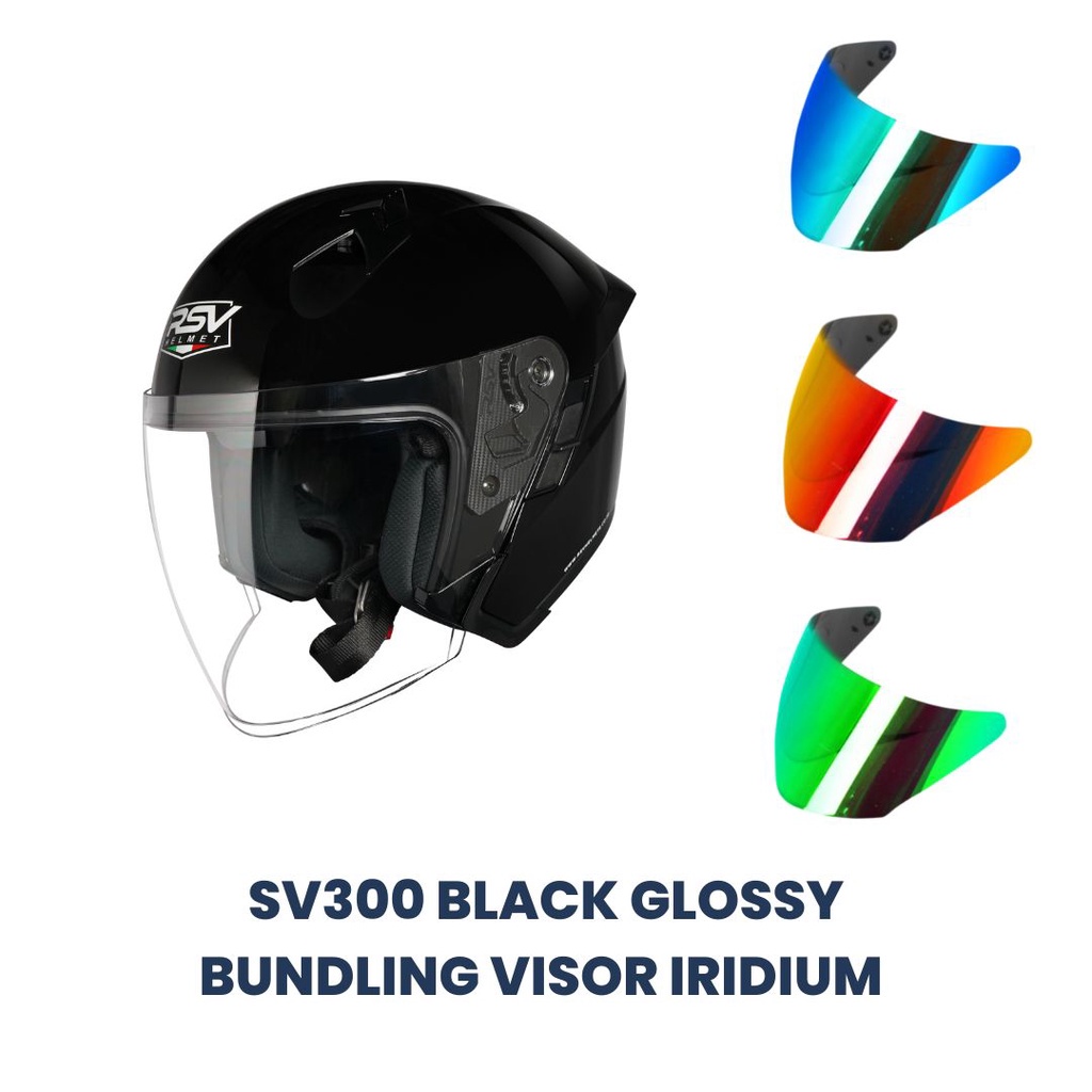 HELM RSV SV300 BLACK GLOSSY BUNDLING VISOR IRIDIUM