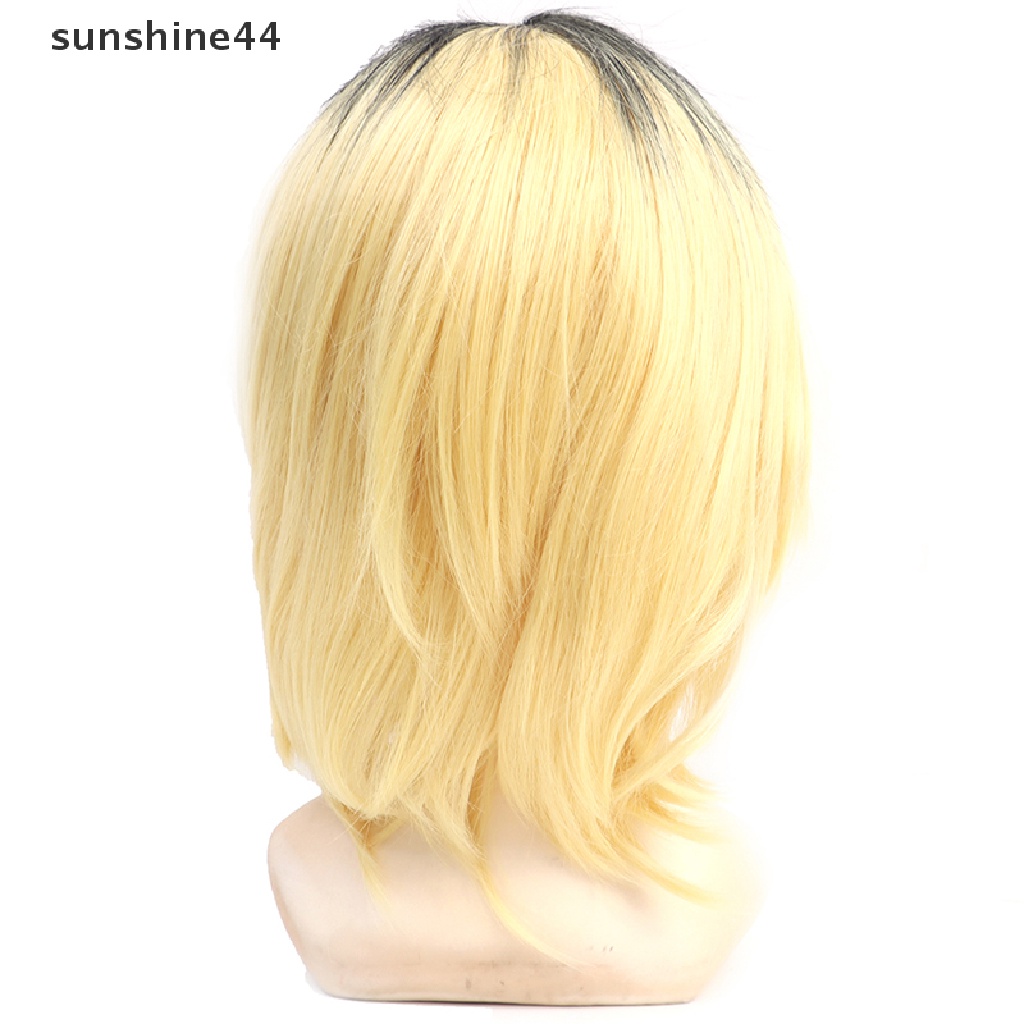 Sunshine Wig / Rambut Palsu Pendek Model Anime Haikyuu Kenma Kozume Warna Kuning Untuk Cosplay