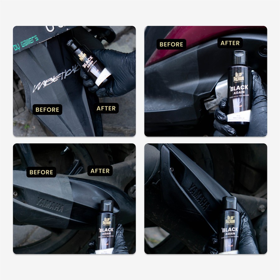 Kilap Premium Black Again / Semir Dashboard Motor dan Mobil / Semir Plastik / Penghitam Dashboard