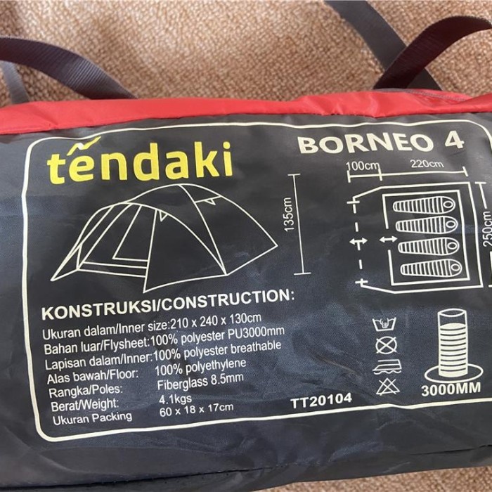 Tenda Camping Tendaki Borneo 4 Tenda Camping 4P Keluarga Not Mis Lwy Compass Compas