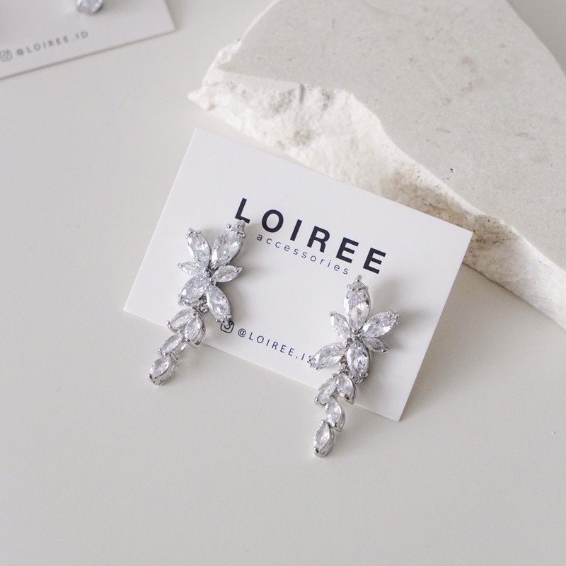 RONNA | Wedding Collection - Zirconia Stud Drop Earrings - Anting Tusuk Bridal Wanita