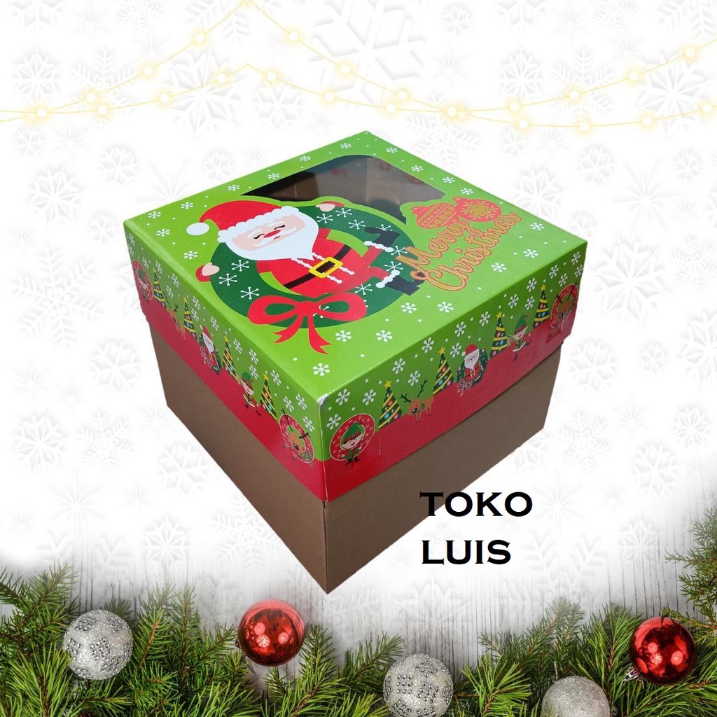 Kotak kardus/Hampers/Dus wadah hantaran kue tart puding tumpeng natal sinterklas