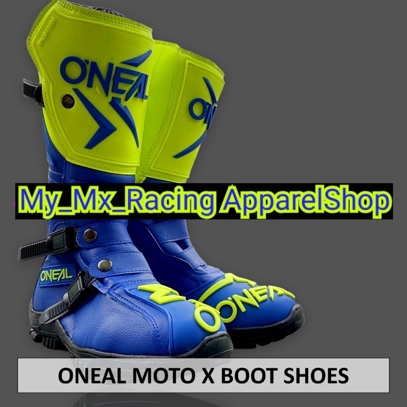 Sepatu MX Boots - Sepatu Trail - Sepatu Motocross - Sepatu Enduro - Sepatu Adventure - Fluogreen Blue terlaris