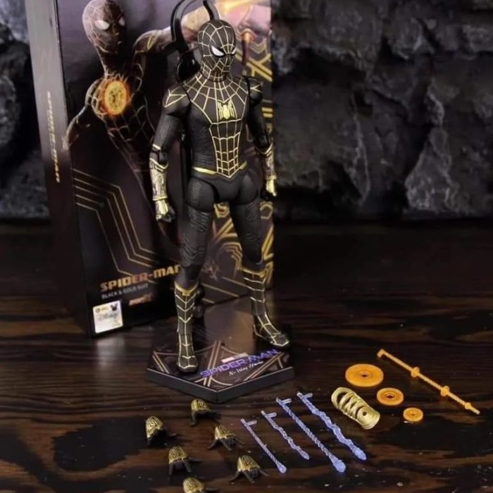 Mainann Figure ZD Toys Spiderman No Way Home Spider Man Black Gold