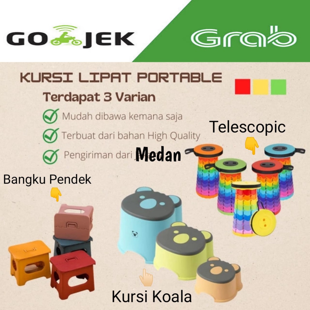 Kursi Jongkok Plastik / Kursi Lipat Portable / Kursi Telescopic