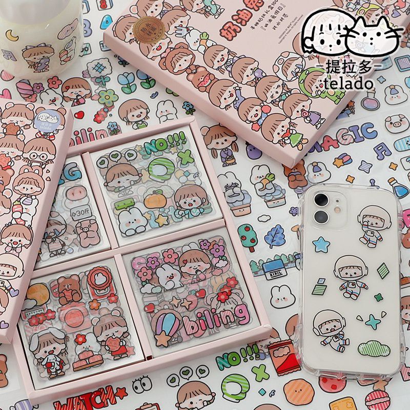 

100 Lembar Sticker PET PVC Anti Air Aesthetic Dekor Tumblr/ Jurnal/ Binder/ Diary Telado Little Kids Harga 1 BOX