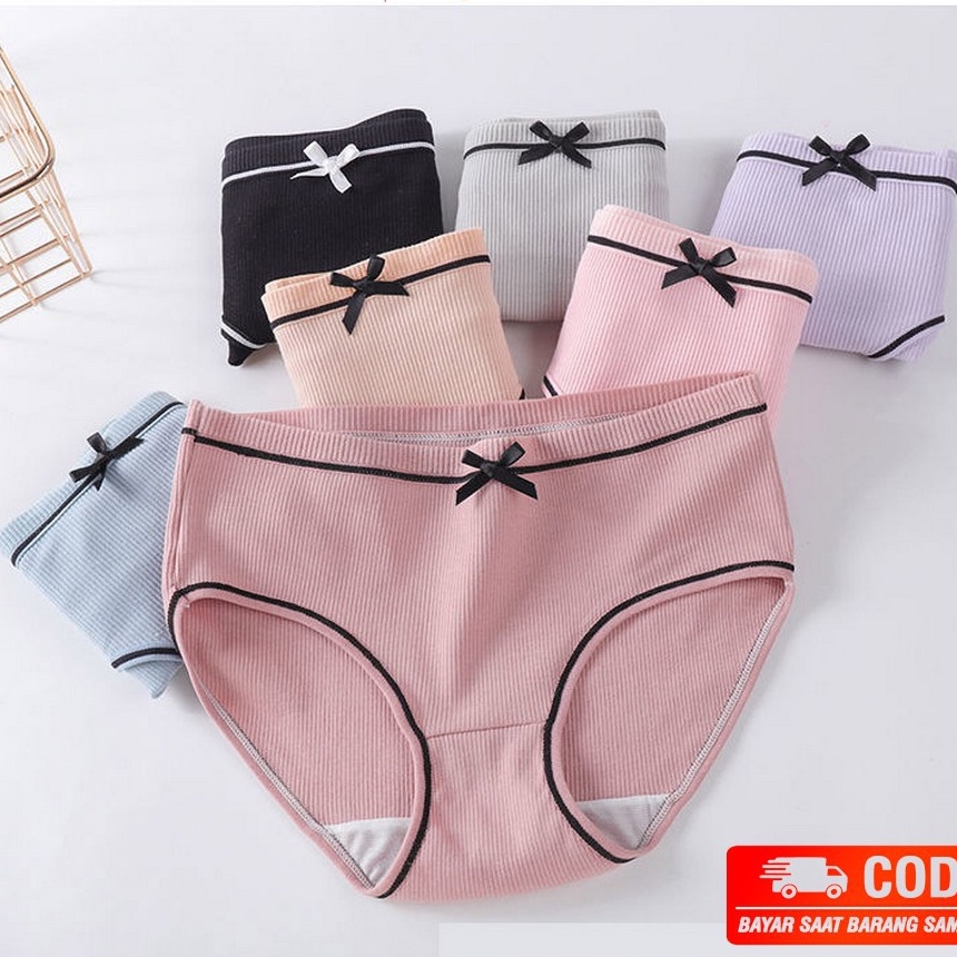 Celana Dalam Wanita Polos List Pita CD Cewek Import / Underwear Wanita / Sempak Wanita