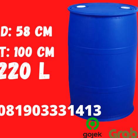 Tong / Drum Air / Drum Tempat Sampah Plastik Tebal 200 Liter L - Biru barang ready terus