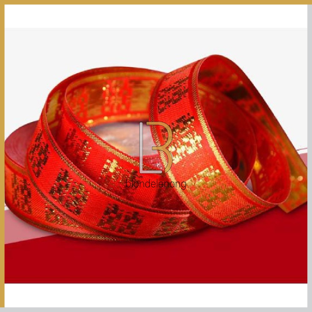 

Pita Hias Sangjit Shuang Xi Satin Roll Merah Emas 1cm 2.5cm Hampers Parcel Kado Hantaran Lamaran Seserahan Sangjit Wedding Chinese