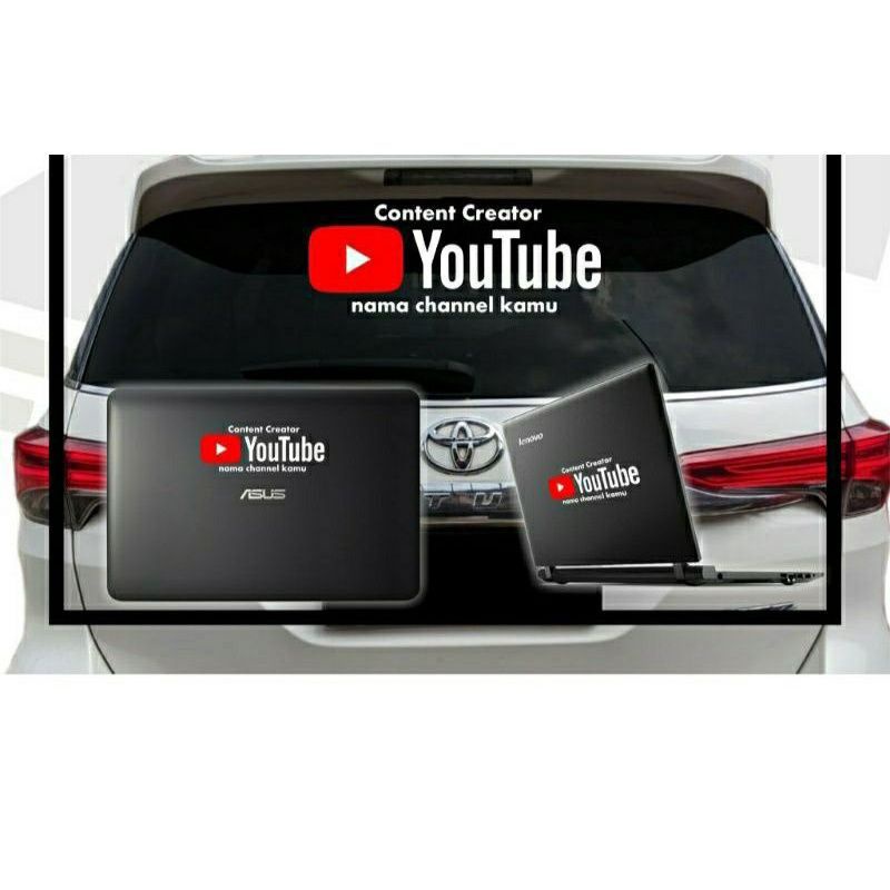STIKER MOBIL YOUTUBE CHANNEL CUSTOM NAMA