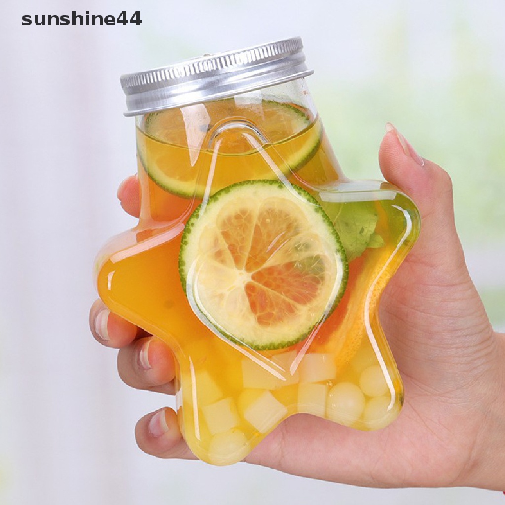 Sunshine Botol Minum Bentuk Bintang Pentagonal Bahan Pet Untuk Teh / Susu / Jus / Outdoor