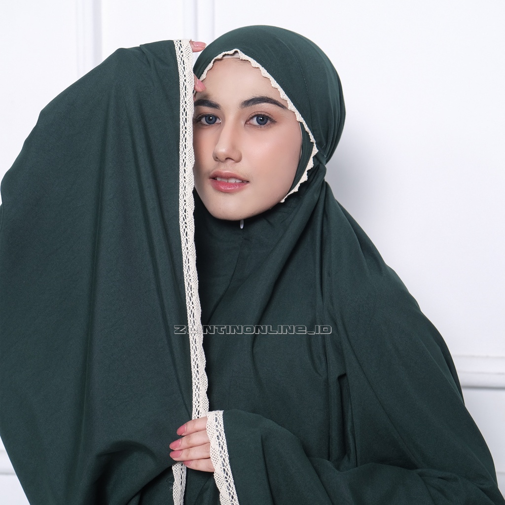 Zeintin - Mukena Dewasa Zeintin Motif Renda Set Sajadah Travelling Fashion Wanita Muslimah Original AT