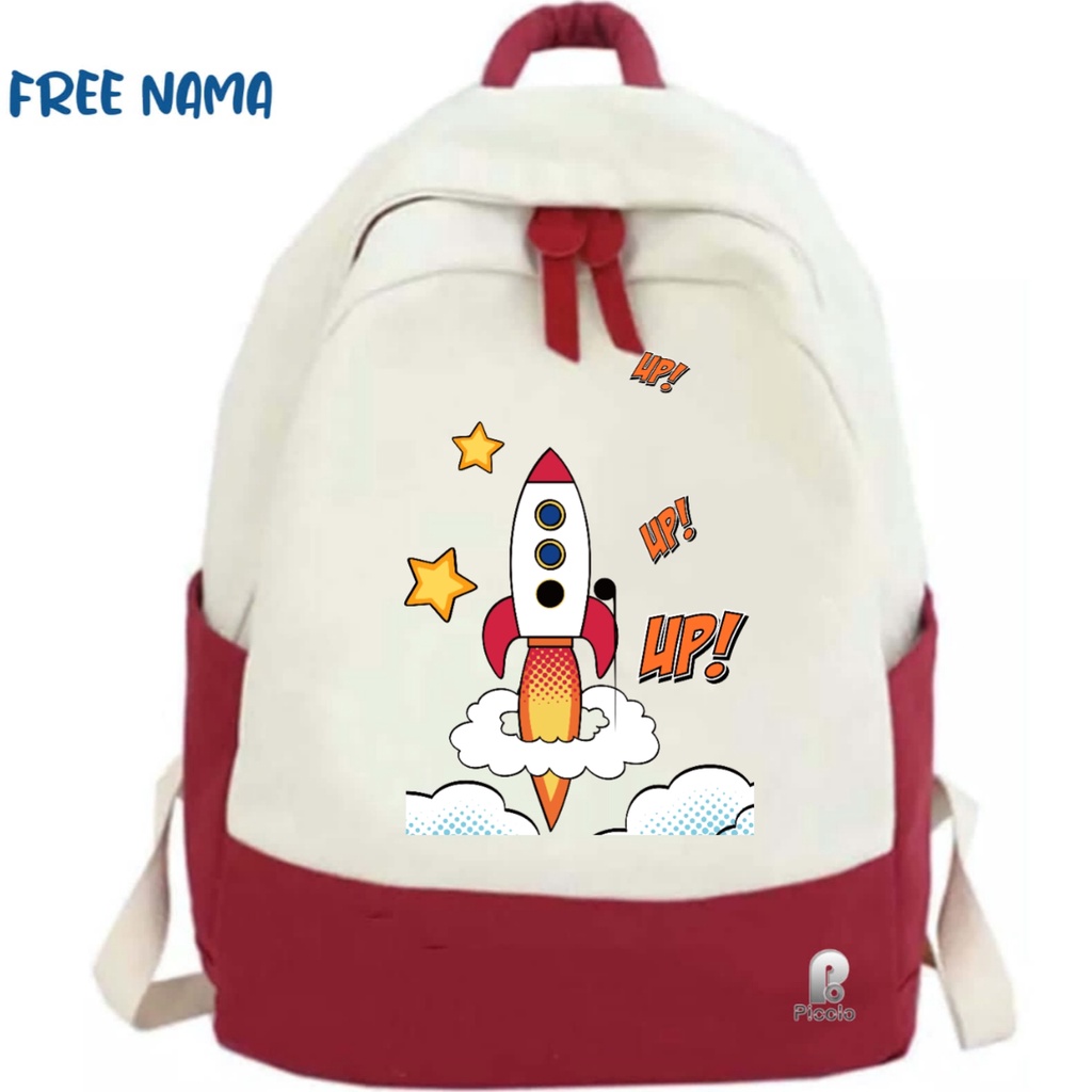 TAS RANSEL ANAK BACKPACK ANAK SEKOLAH MOTIF ROKET Unisex