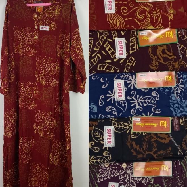 Daster Kencana Ungu Lengan Panjang Jumbo Label Coklat