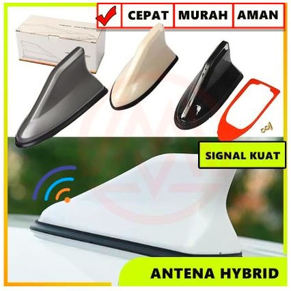 Antena Radio SIRIP HIU FUNGSI Hybrid JS Racing Shark Fin Antenna HYBRID DUS PUTIH