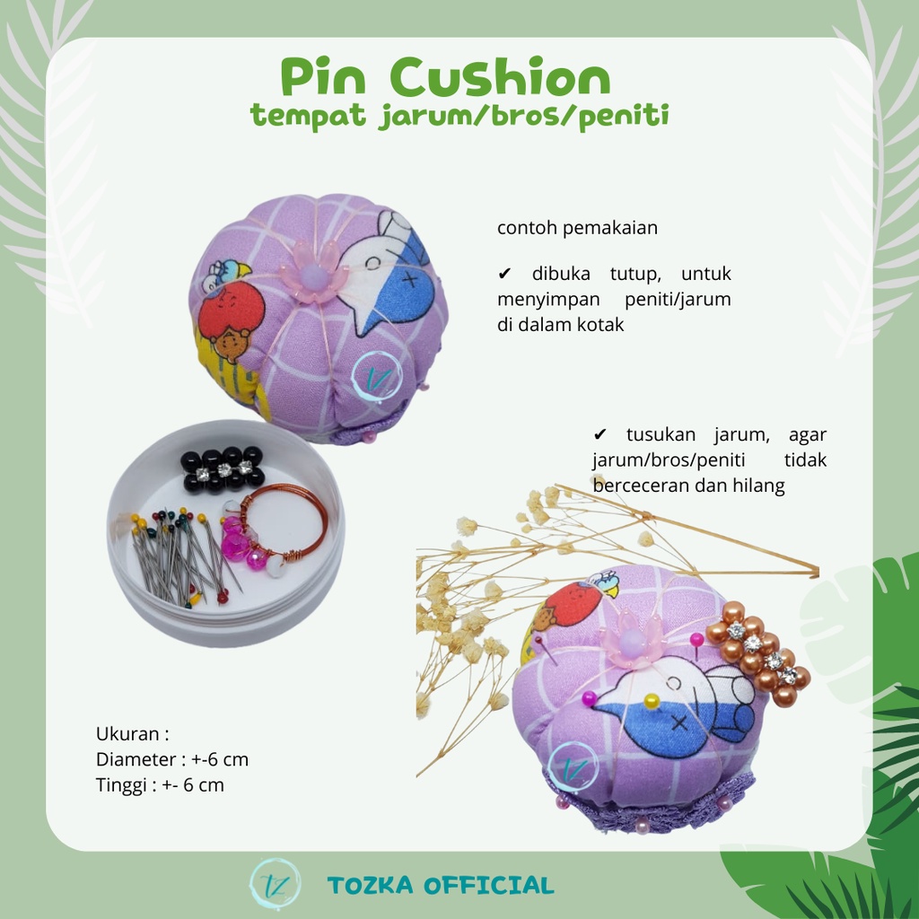 Pin cushion set I Bantal jarum I Tempat jarum pentul dan bros