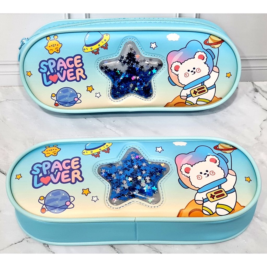 

HJK Xiaolingjing Tempat Pensil Seleting Bintang Sequin Goyang