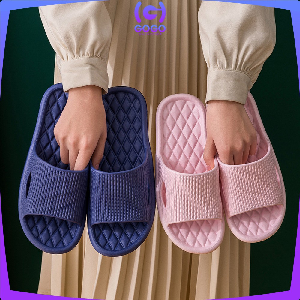 GOGO-S35 Sandal Rumah Berkualitas EVA Karet Polos / Sandal Kamar Mandi Berbahan Empuk Sendal Karet Couple Polos Korean Style Murah Anti Selip