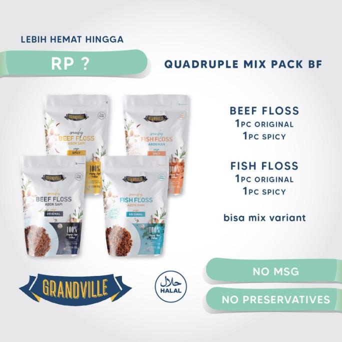 

4Pc Grandville Abon Mix Abon SAPI [2Pc] & IKAN [2Pc]