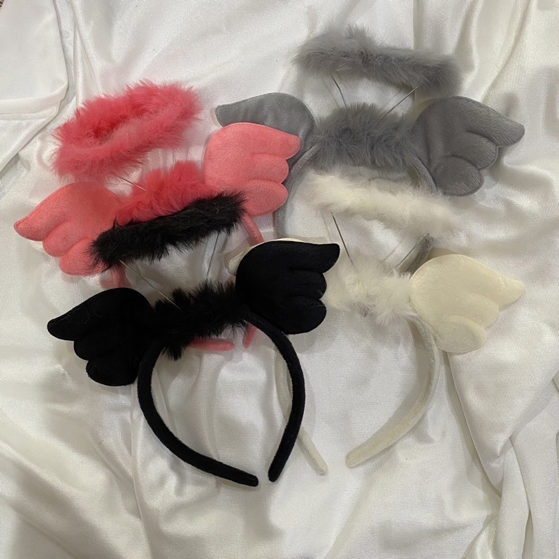[SALE] Bando Malaikat | Bando Bulu Sayap Malaikat Bidadari anak Peri Angel Headband Christmas Headba