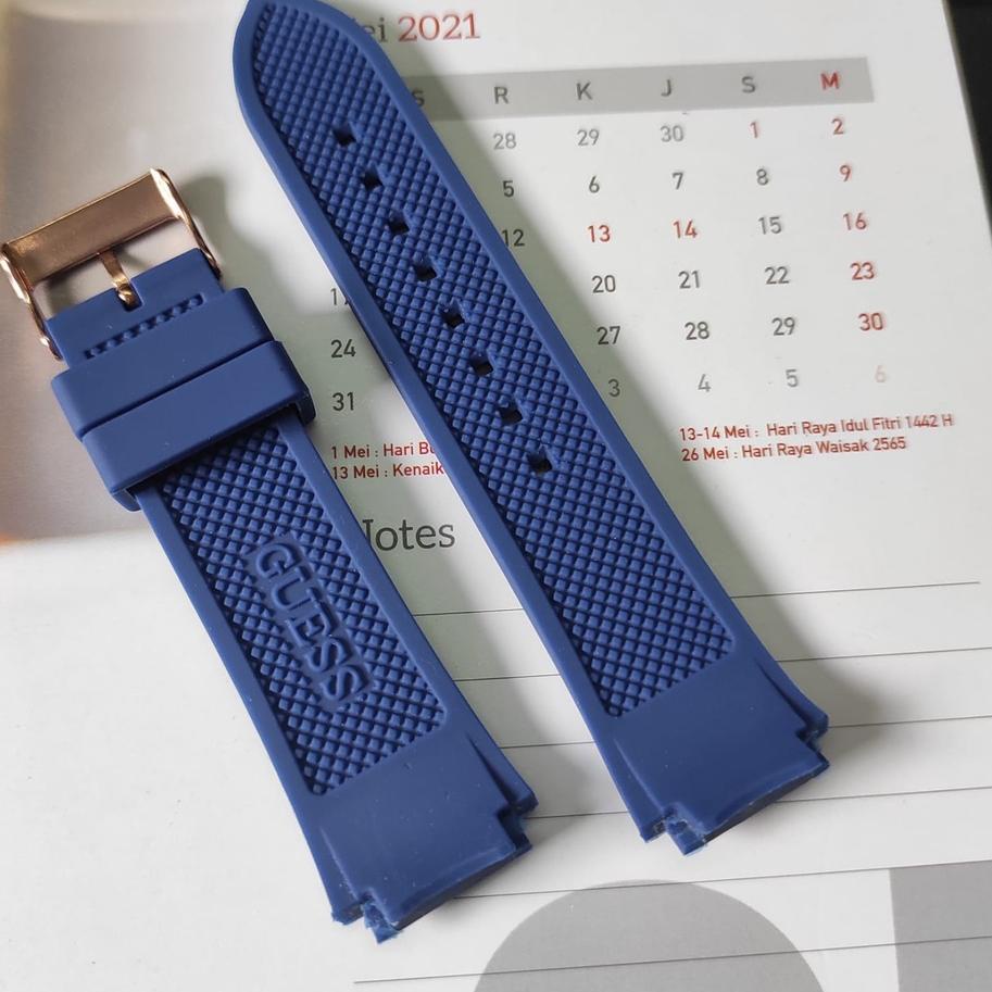 TERPOPULER Tali Jam Tangan Guess Rubber Strap Jam Tangan Guess W1053L1 W1053L2 W1053L3 W1053L7 ♯ 876