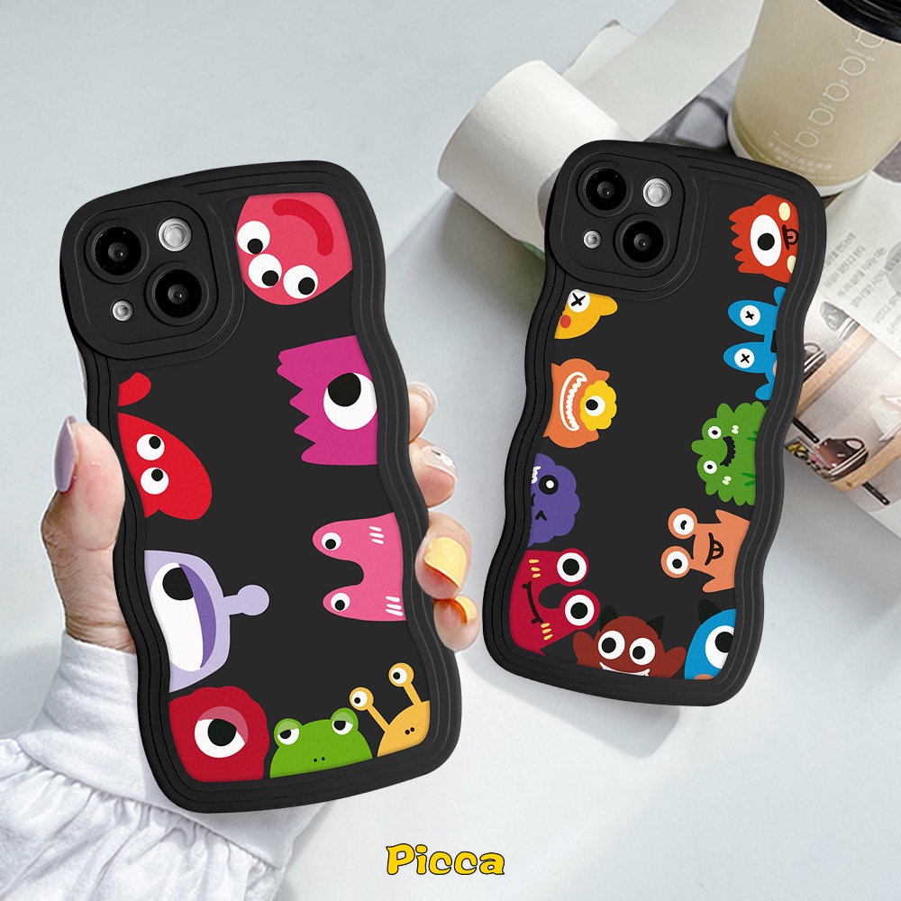 Soft Case Motif Monster Kecil Untuk OPPO A17 A16 A55 A15 A57 A16K A54 A17K A12 A77 A74 A5 A9 A16s A96 A95 A5s A7 A1k A77s A53 A3s A72 A76 Azer 6e 7f 8zer Case Pelindung Earphone Bluetooth Airpod