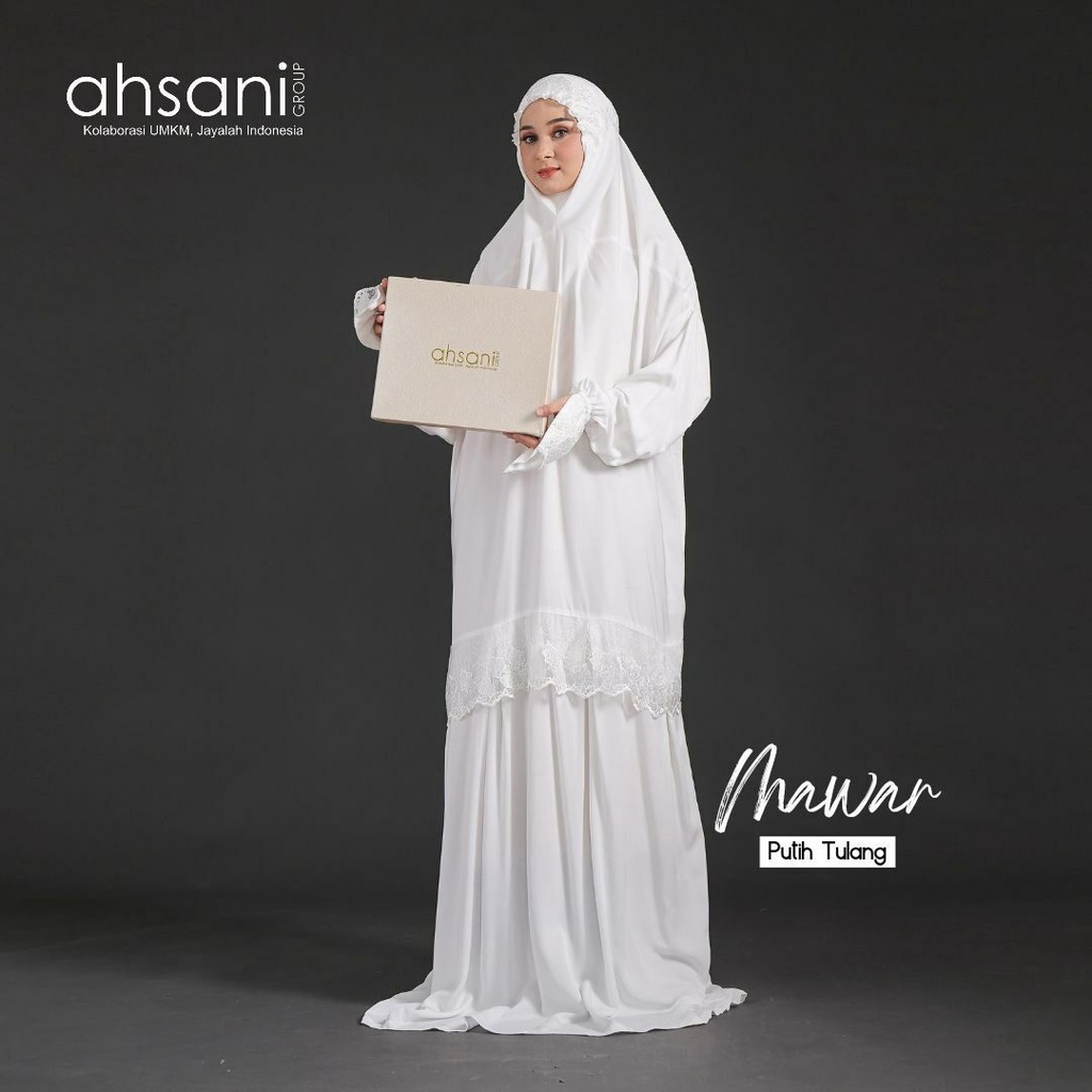 Mukena Ahsani Dewasa A.20 Mawar Bahan Rayon Katun Twill Premium Dijamin Adem Nyaman Size Jumbo Muken