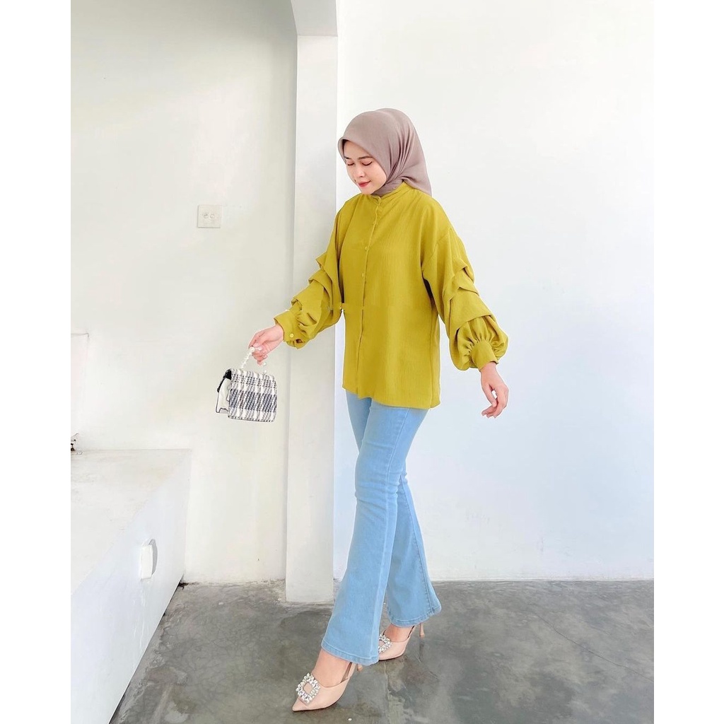 ALTA BLOUSE KEMEJA PREMIUM WANITA MUSLIMAH AIRFLOW CRINCKLE DEODORA PREMIUM RAYON