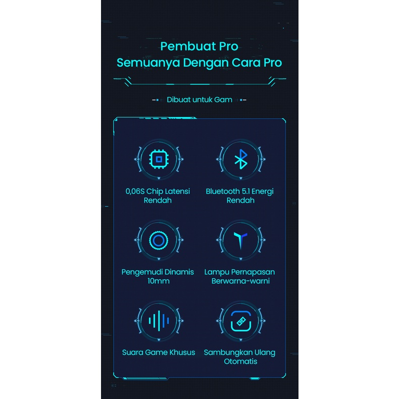 pisen Mata Ares TWS Bluetooth earphone Gaming headset Suara Game Khusus Fidelity insulasi suara dan pengurangan kebisingan