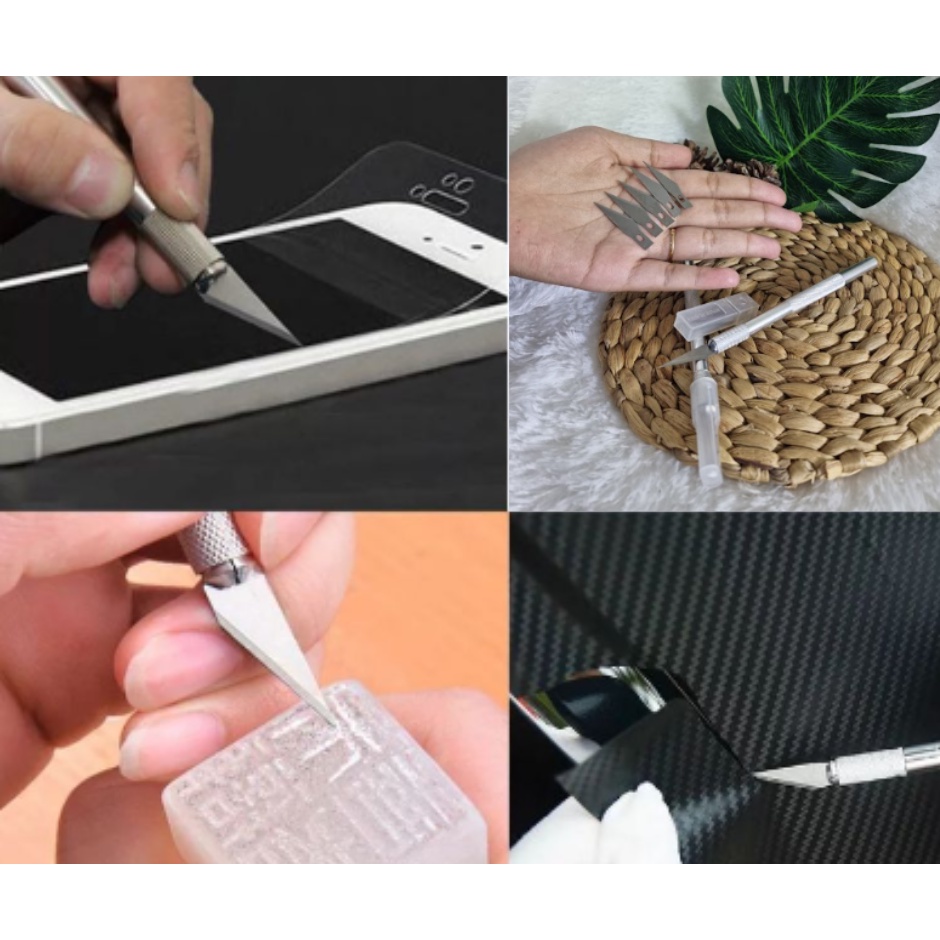Jual Pen Cutter Set + Refill 6 Pcs Mata Pisau dan 1 Gagang Pisau Art