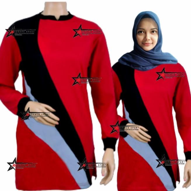 Kaos Olahraga Muslim/Baju Atasan Olahraga Model Muslim - pink, M