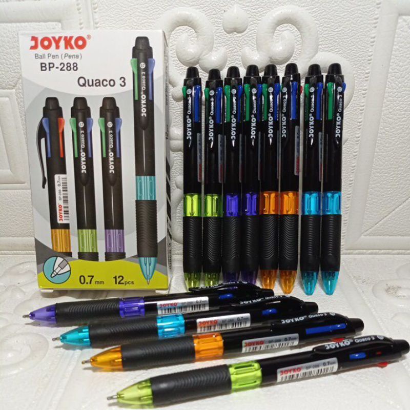 

Pulpen Joyko Cetek 4 Warna Quaco 3 Isi (12 Pcs)