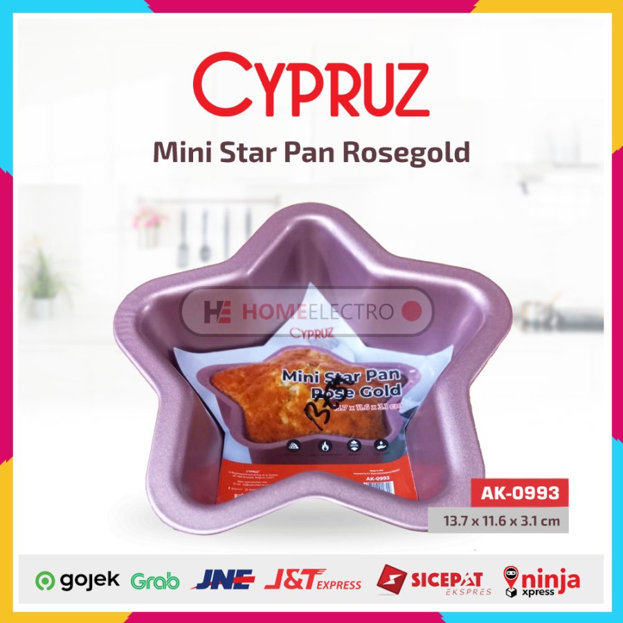 Cypruz AK-0993 Loyang Mini Star Pan Rose Gold 13.7 x 11.6 x 3.1 cm