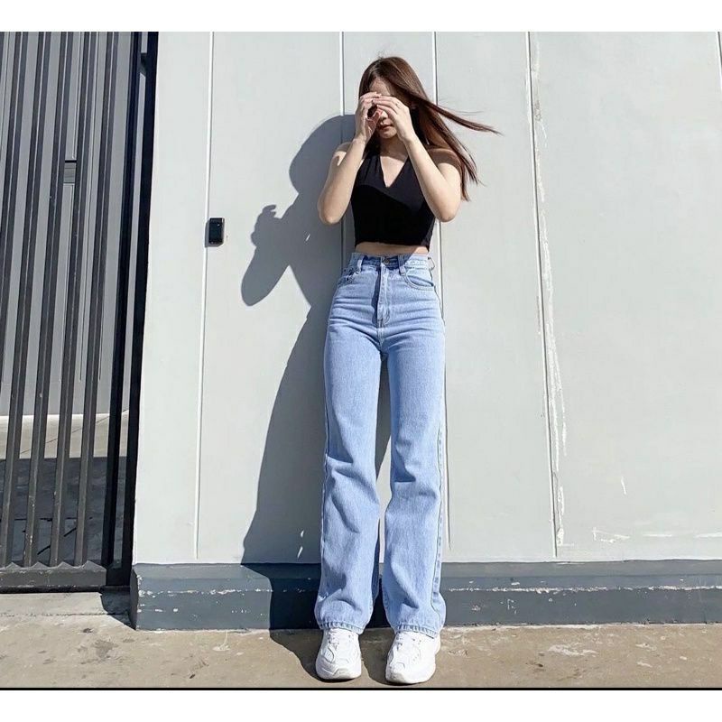 Highwaist Loose Jeans Wanita Hangover Vol.1