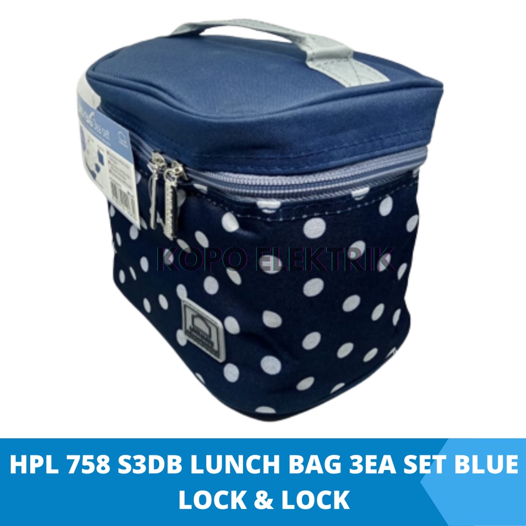 HPL 758 S3DB LUNCH BAG 3EA SET BLUE LOCK &amp; LOCK