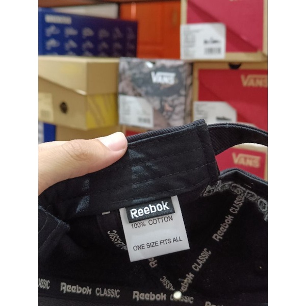 Topi Reebok Basic Cap Black Navy Original Resmi Map