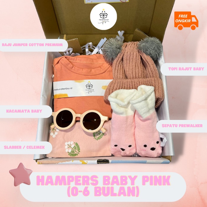 

(COD) Hampers Bayi Kado Baby Girl Boy Gift Set Newborn Laki-laki Perempuan - Merah Muda