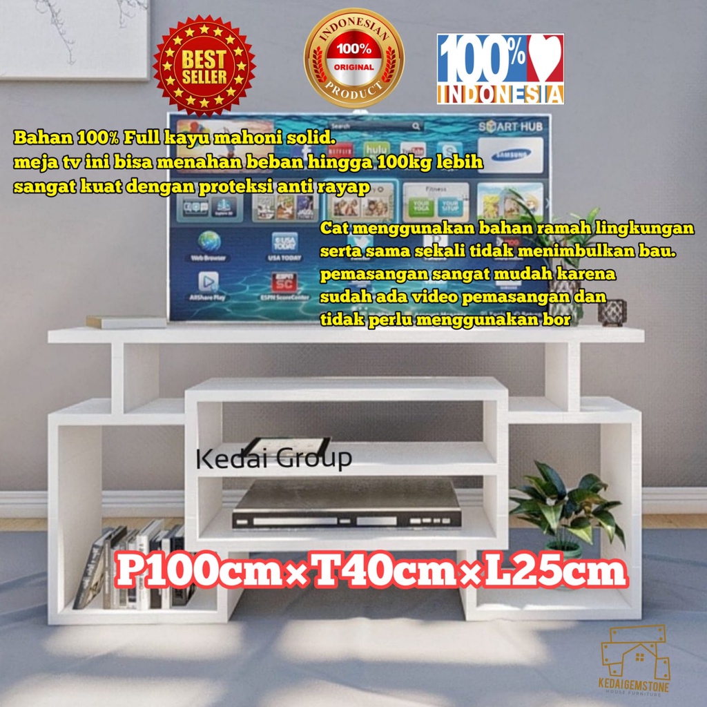 Rak Tv Meja Tv Minimalis Modern Murah Bahan Kayu Cocok Buat Tv 34 Inch - 43 Inch