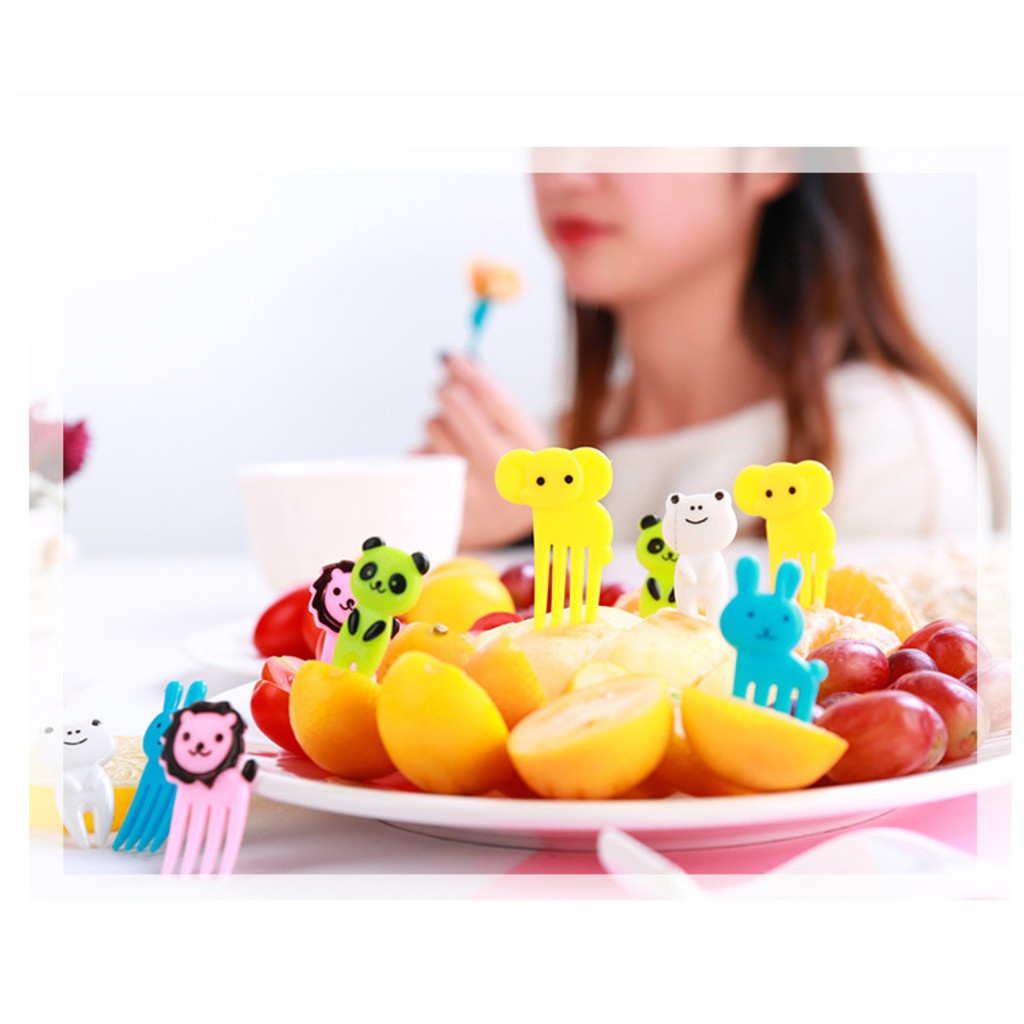 10pcs garpu bento Garpu Buah karakter Tusuk Gigi Buah dalam kemasan buah binatang dan silang dengan kartun Mini Fruit Fork Untuk Garpu Buah Mini Set 10pcs Kartun Binatang Peternakan/Garpu Bento Buah Motif Animal GARPU BUAH KARAKTER garpu buah mini set kar