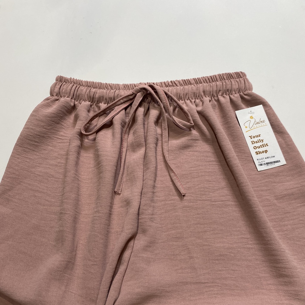 VIOLET HIGHWAIST LOOSE PANTS KULOT CRINCLE AIRFLOW-Dusty