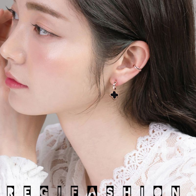 { BAYAR DITEMPAT } ANTING BUNGA SMANGGI CLOVER ANTING WANITA TITANIUM ASLI ANTI KARAT TIDAK LUNTUR