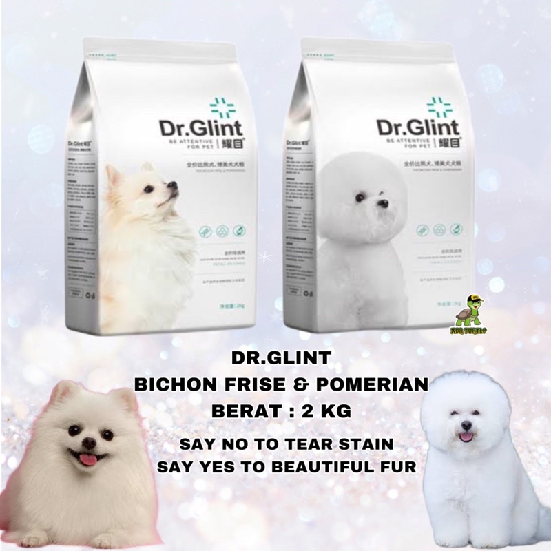 TERMURAH DR.GLINT BICHON FRISE & POMERANIAN DOG FOOD MENCEGAH TEAR STAIN & MEMUTIHKAN BULU BICHON