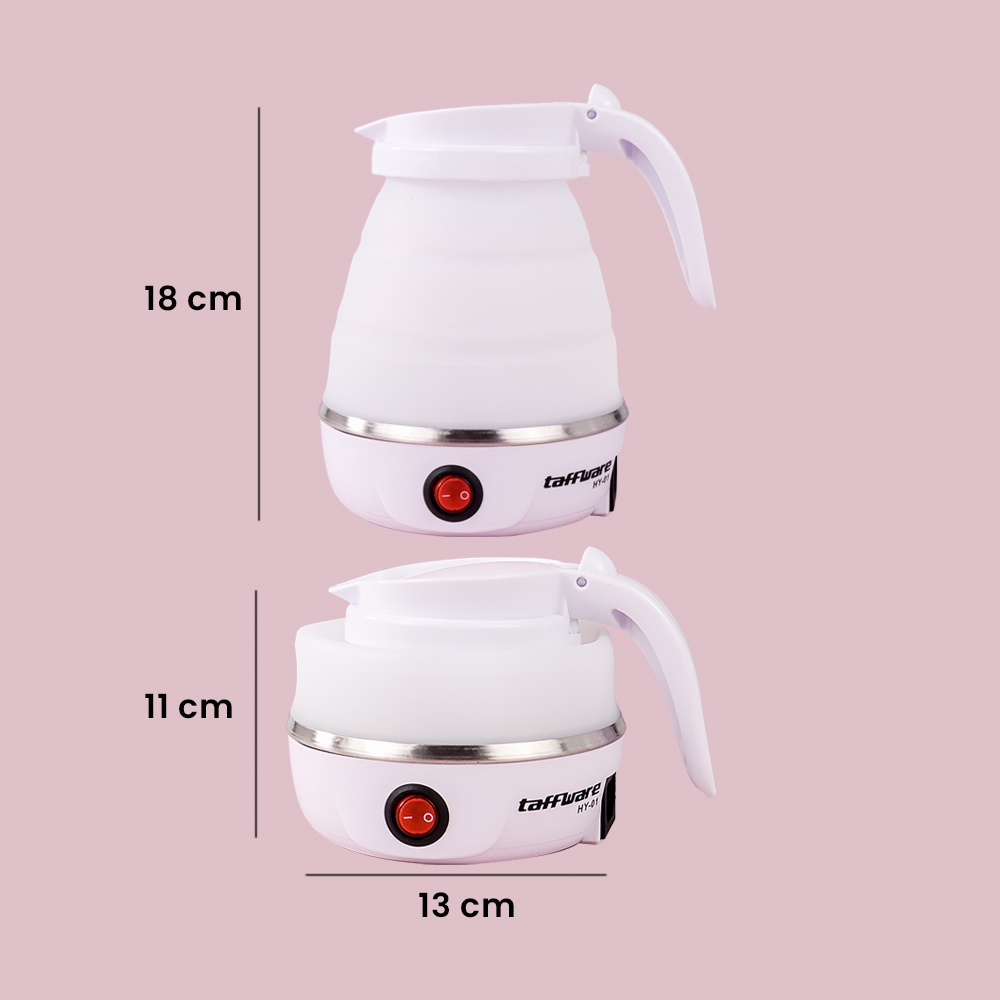 Taffware Electric Kettle Teko Listrik Foldable Collapsible 600ML 600W - 7RHXADWH - White