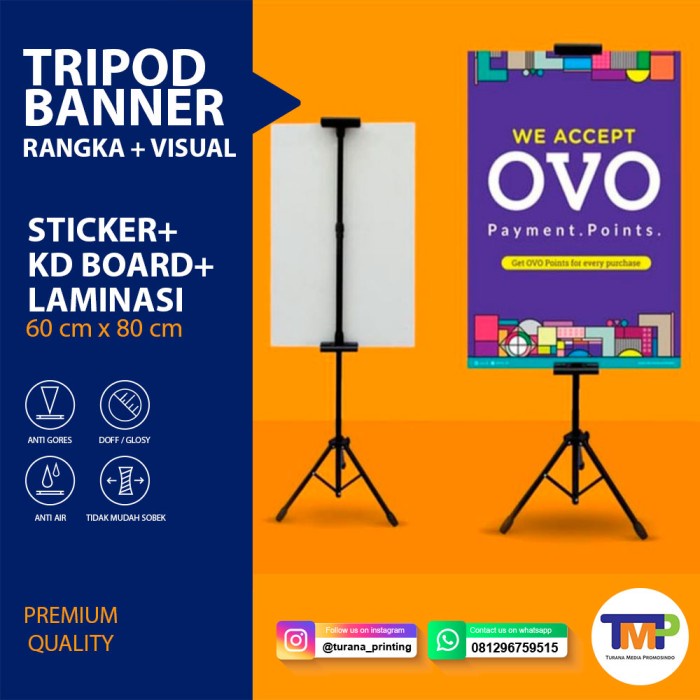 Deco Cetak Tripod Banner 60X80 Cetak Sticker Ritrama