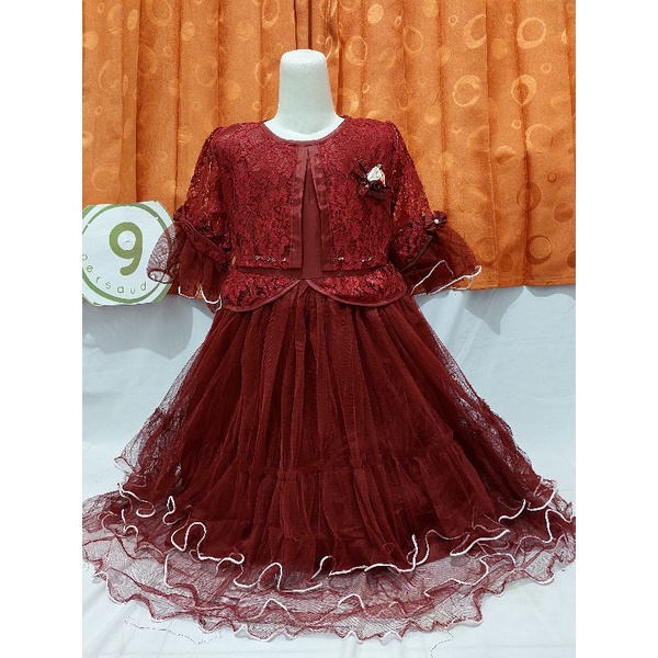 DRESS ANAK LENGAN 3/4 MODEL ROMPI MIX TILE