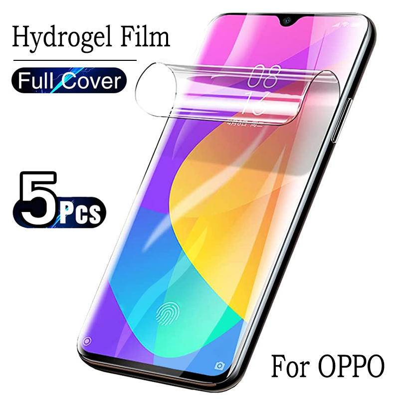 5pcs Lapisan Hydrogel Pelindung Layar OPPO A5 A9 A11 A12 A15 A16 A16s A31 A32 A33 A52 A53 A55 A56 A57 A76 A96 A92s A95 A93 2020 4G 5G A7Gel